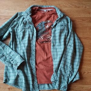 Smokey Bear Tshirt and Vintage Flannel Bundle